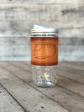 24oz Travel Mug (Leather Wrapped Mason Jar)