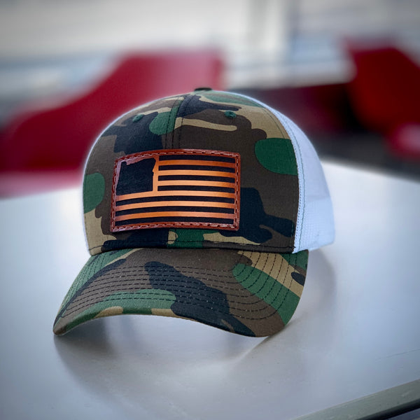 Oregon Flag Trucker Hat Cap - Camo style
