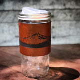 24oz Travel Mug (Leather Wrapped Mason Jar)