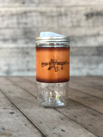 24oz Travel Mug (Leather Wrapped Mason Jar)