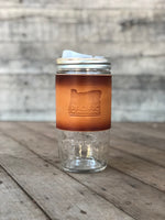 24oz Travel Mug (Leather Wrapped Mason Jar)